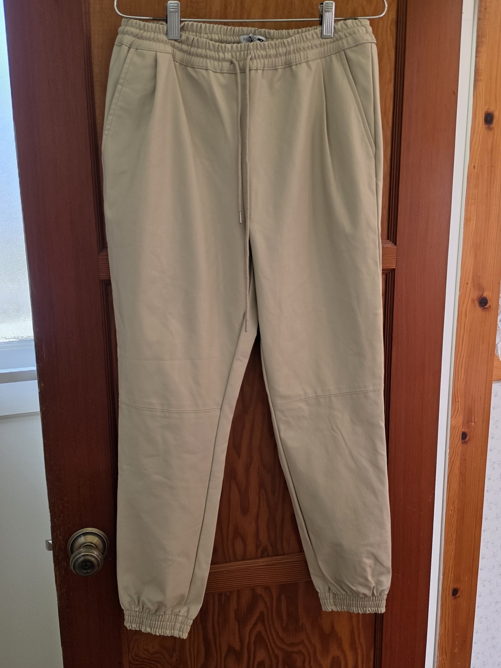 Fashion Nova Women's Beige Lether Joggers